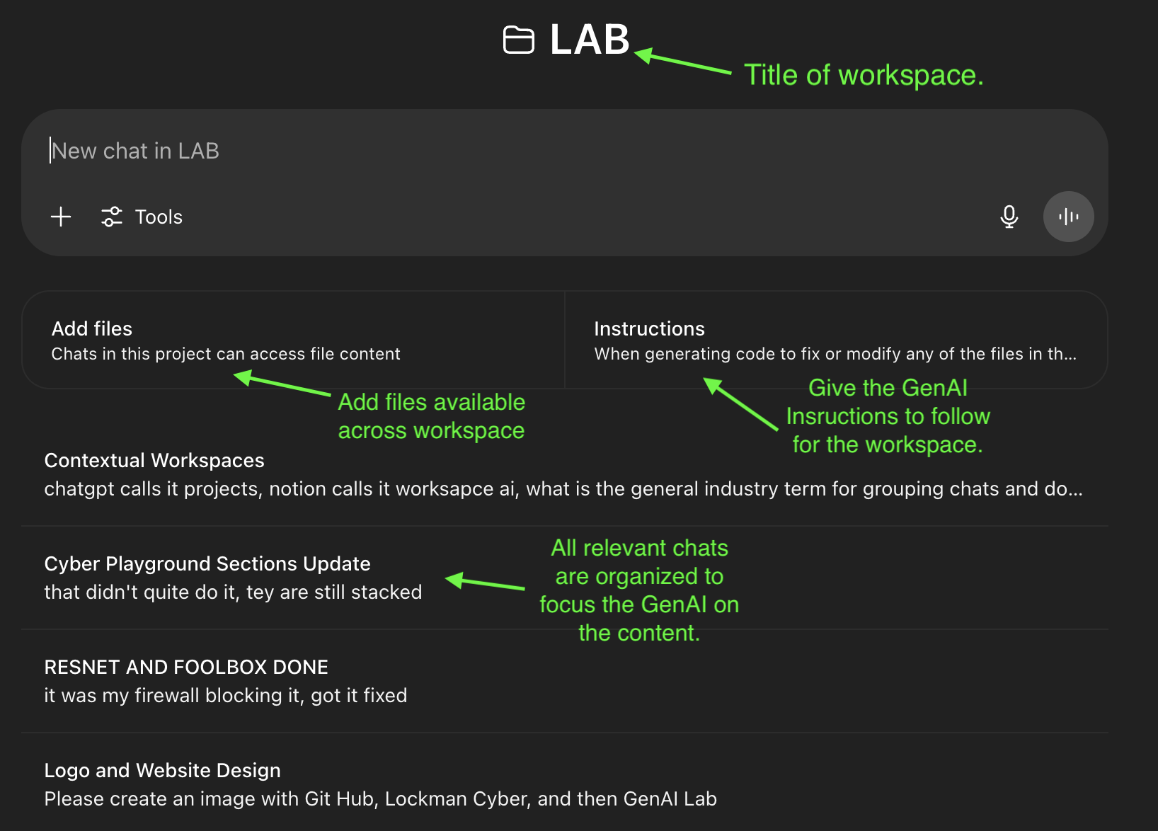 Contextual Workspace Screenshot